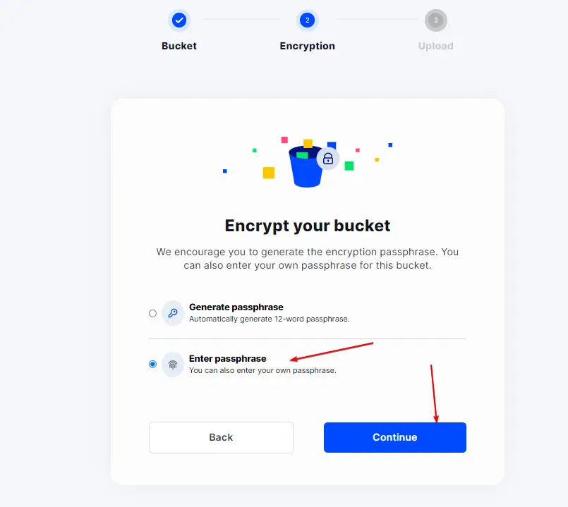 Set Storj DCS Bucket Encryption