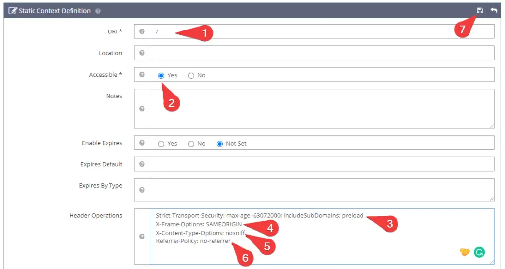 Add Security Headers in Virtual Host Context