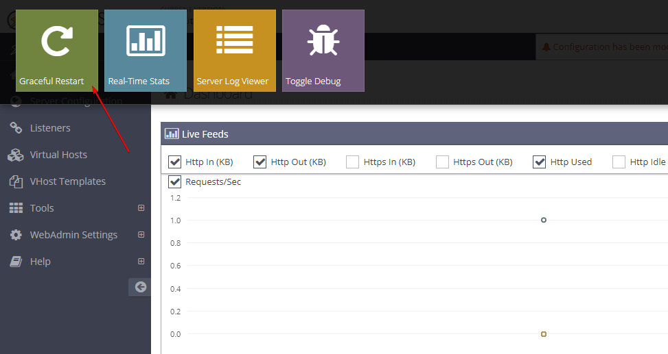 Graceful restart OpenLiteSpeed using Admin Console