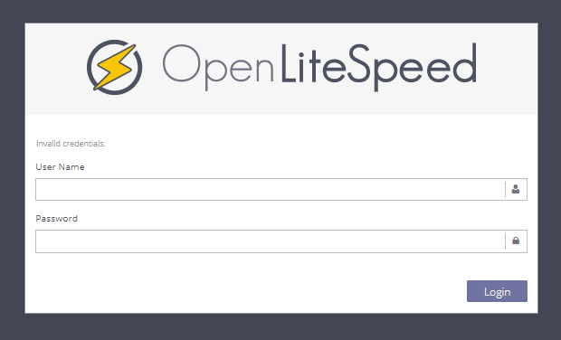 OpenLiteSpeed Admin Panel